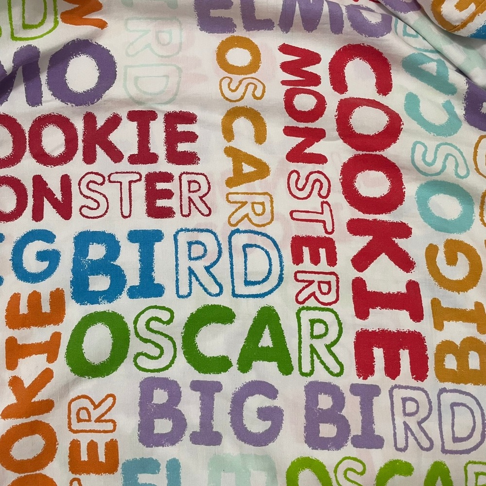 Vintage‎ Sesame Street Fitted Twin Size Oscar Cookie Monster Big Bird